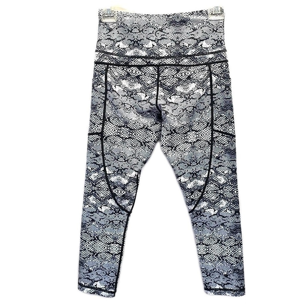 Zyia Active Snakeskin Leggings Size 4 Cropped High Rise Workout Pants Athleisure - Picture 2 of 3